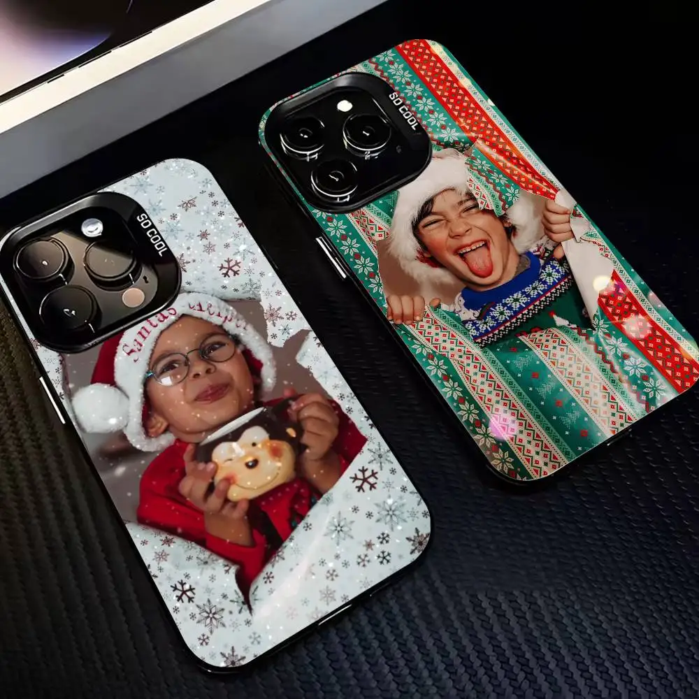 

Cutie in Xmas Wrapping Phone Case For iPhone17 16 15 14 13 12 Pro Max Grey Black Matte Laser Metallic Aurora Funda