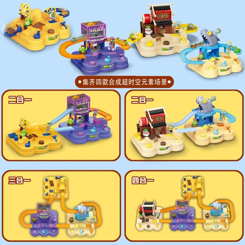 Plants Vs Zombies Toy 2 Adventure Future World Sound And Light Sliding Track Children'S Birthday Christmas Gift