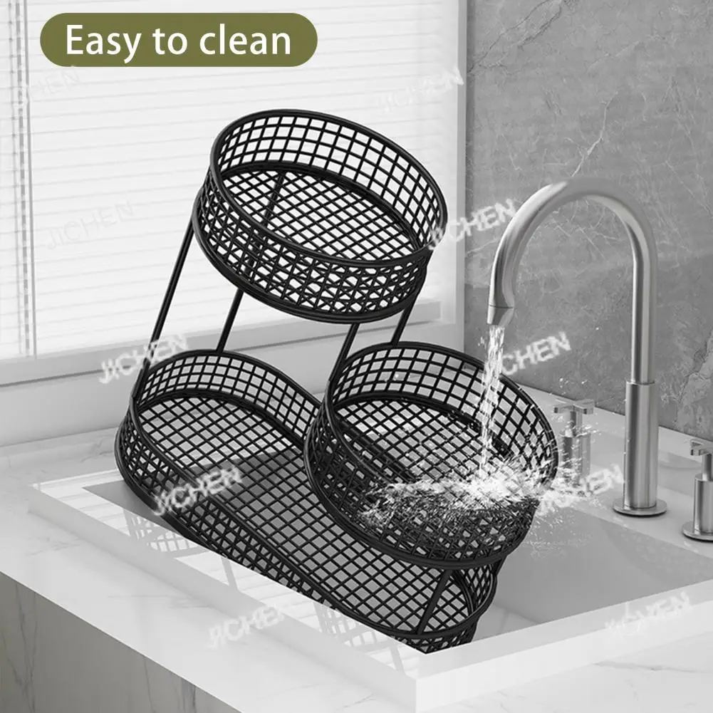 ثلاث طبقات سلة فاكهة غرفة المعيشة وجبة خفيفة التخزين المنظم أطباق فاكهه طبق تقديم الحلوى المطبخ مكافحة سلك سلة وعاء الوقوف #1