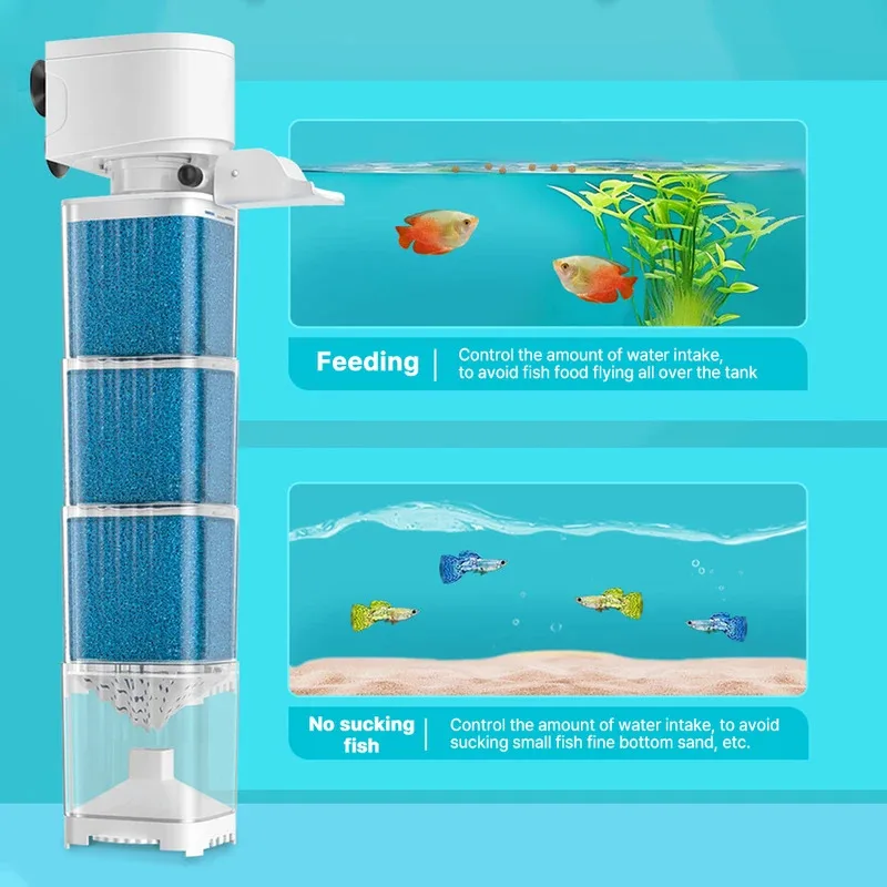220V Silent Submersible Aquarium Pump Multifunctional Fish Tank Oxygen Aerator Wave Maker Internal Circulation Water Filter