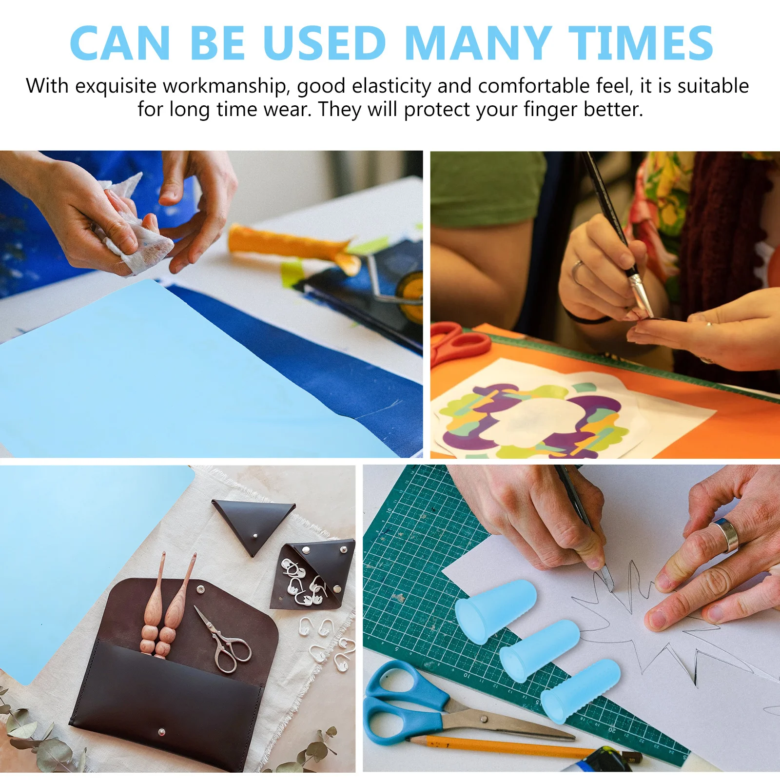 

1Set Anti-Slip Silicone Finger Covers High Elasticity Protective Finger Sleeves for Handicraft Making Wear Resistant Thumb