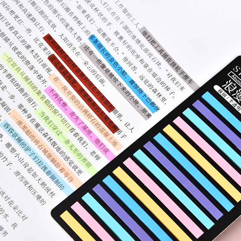 

300 Sheets Transparent Rainbow Index Memo Pad It Sticky Notepads Paper Sticker Notes Bookmark School Supplies Kawaii Stationery