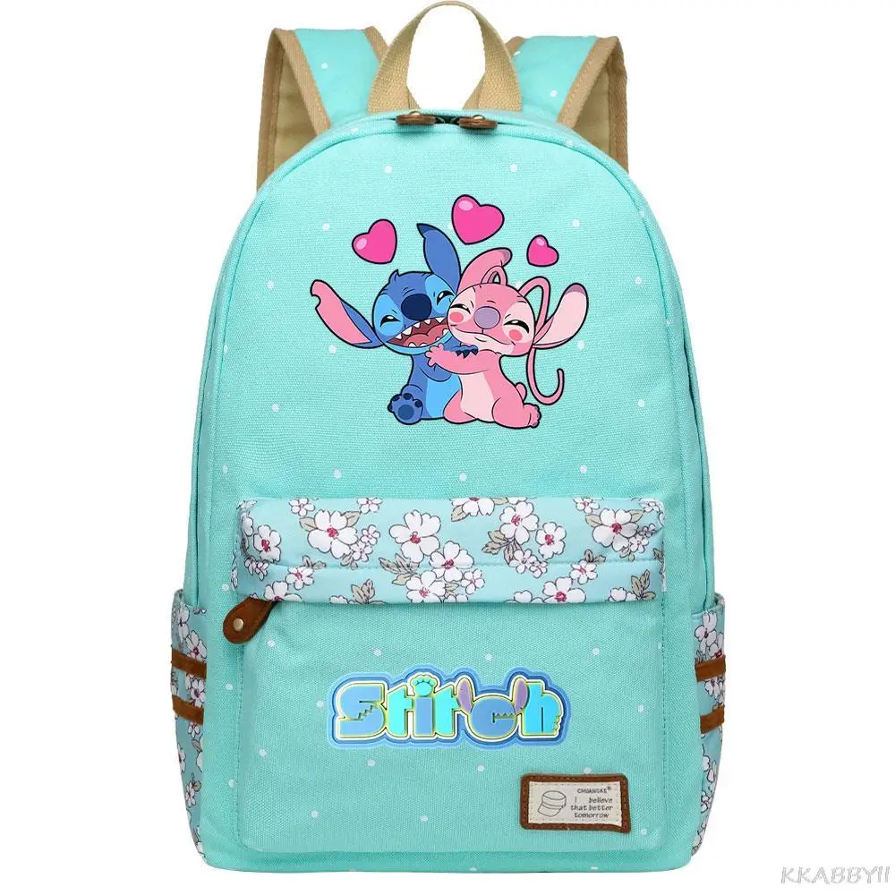 Disney Stitch School Bag Canvas Backpack Shoulder Bag Laptop Sports Mochilas Birthday Gift