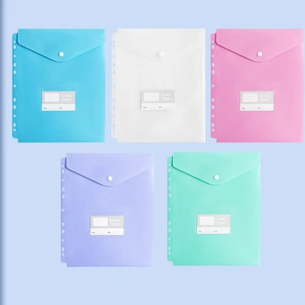 

Color PP A4 File Folder Large Capacity Dustproof Data Folder 3 Hole Waterproof Document Display Book Score Test Paper