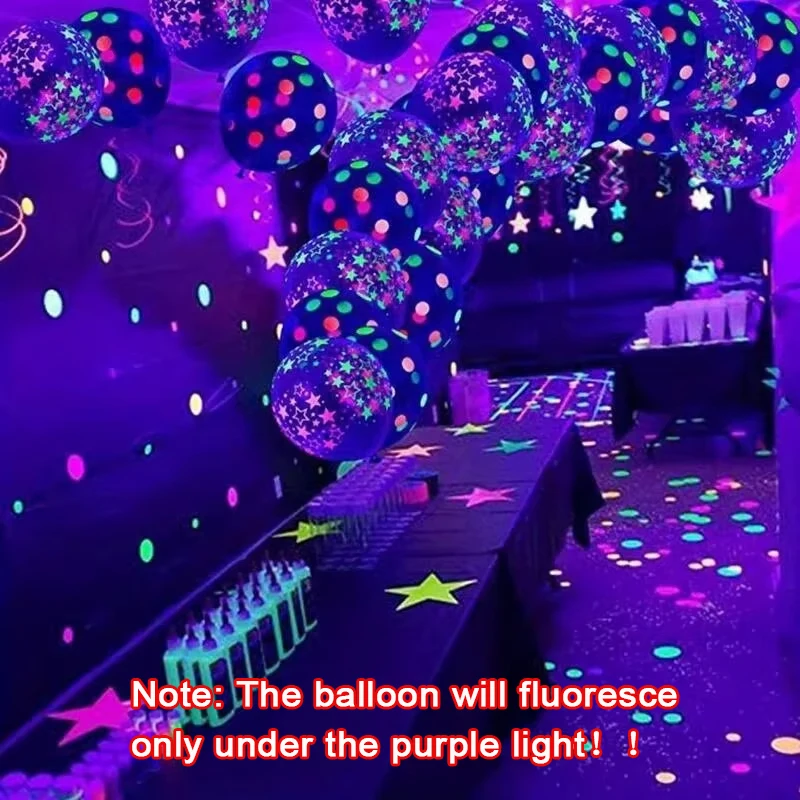20Pcs Fluorescent Balloon Glow In The Dark Neon Glow Latex Balloons For Wedding Birthday Glow Party Decor image 2