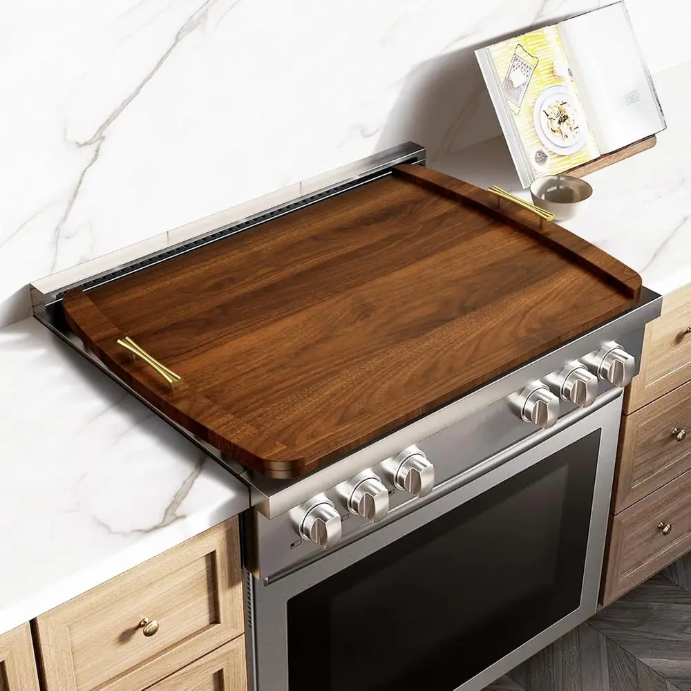 Noodle Board Stove Cover - Stove Top Covers with Handles or Gas Electric Stove - Wooden Range Covers Protector or Stovetop Sink