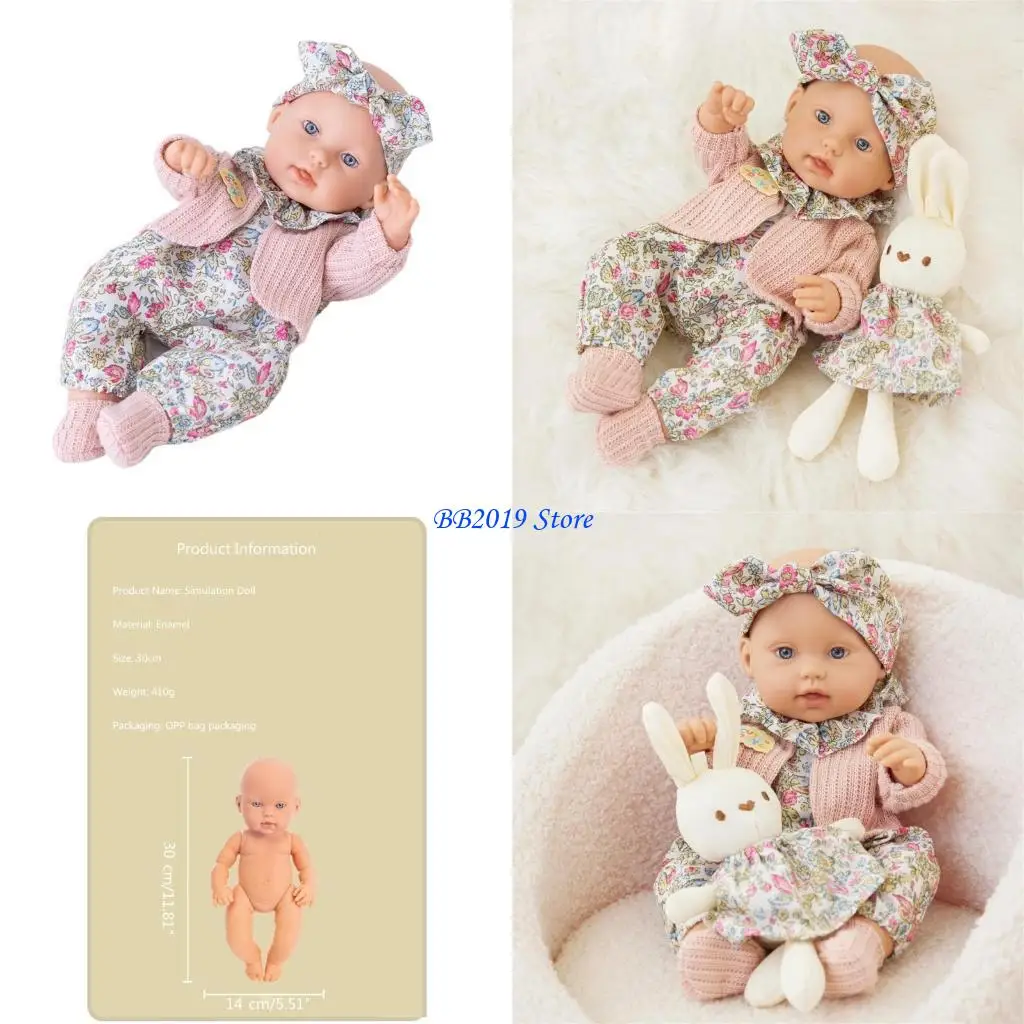 

Q0KB 30cm Realistic Sleeping Doll Soft Toy with Lovely Face Life Like Educational Reborns Boutiques Collection Kid Party Gift