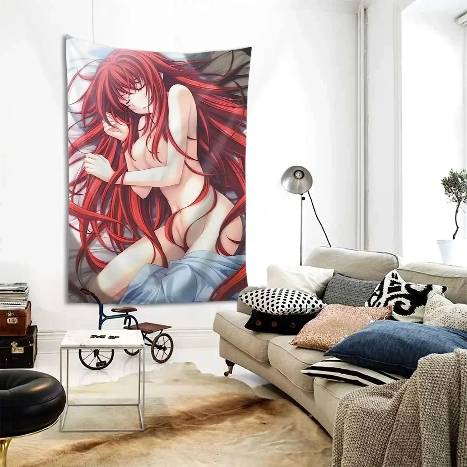 Anime High School Dxd Rias Gremory Tapestry Wall Art Decor Hanging For Living Room Dorm Kitchen Bedroom Home 40x60 Inch