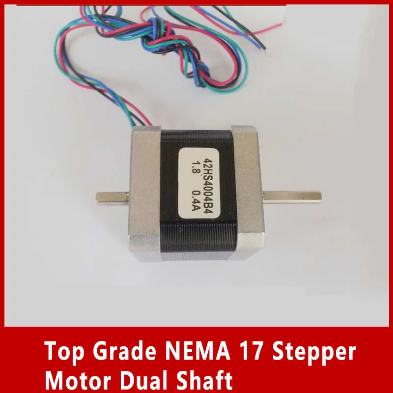 Top grade NEMA 17 Stepper Motor Dual Shaft for CNC 3d Printer 0.4A 56 oz-in Body Length 40mm CE Rohs Stepping Motor