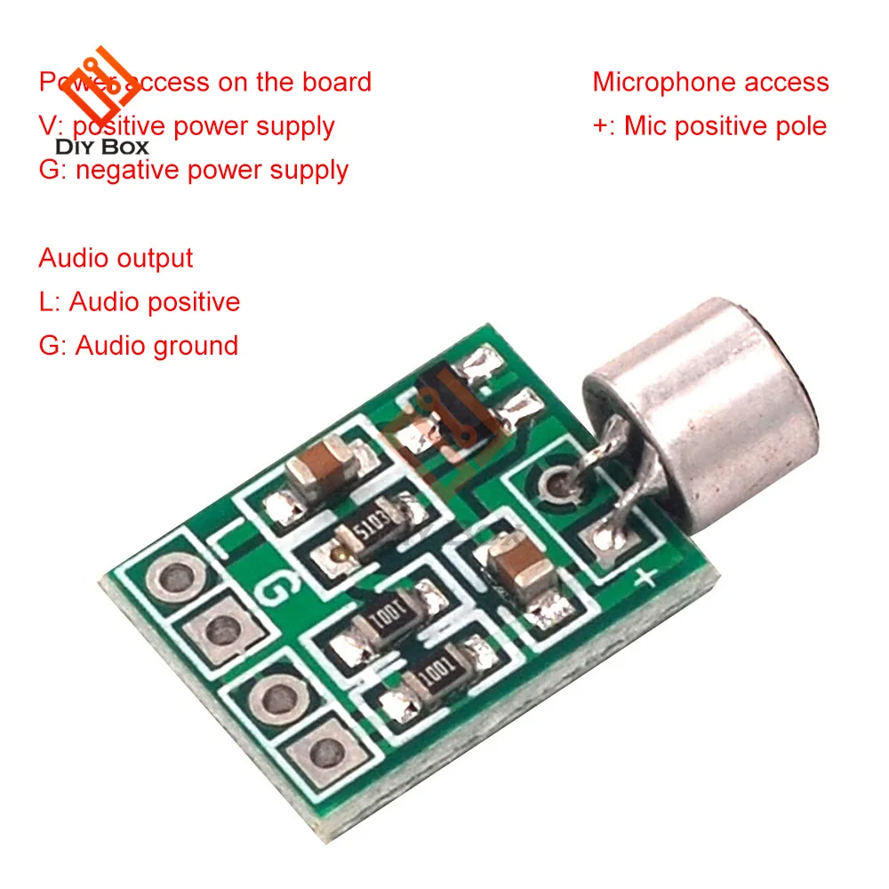 1/2/3/5pcs Mini Microfono Modulo Amplificatore Audio Altoparlante Circuito DC 2.5-9V 14x12mm Accessori Microfono