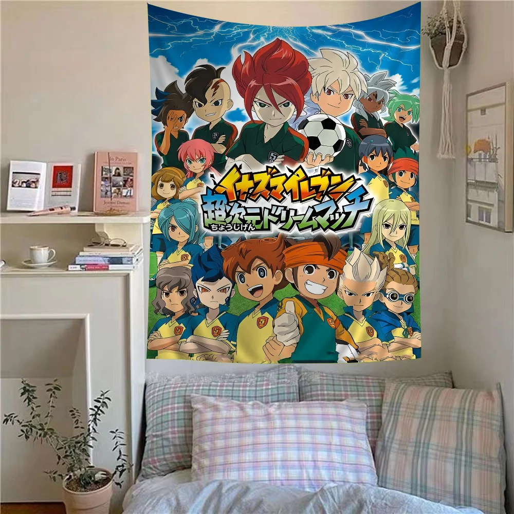 Inazuma Eleven Satin Cloth DIY Wall Tapestry Hanging Tarot Hippie Wall Rugs Dorm Home Decor