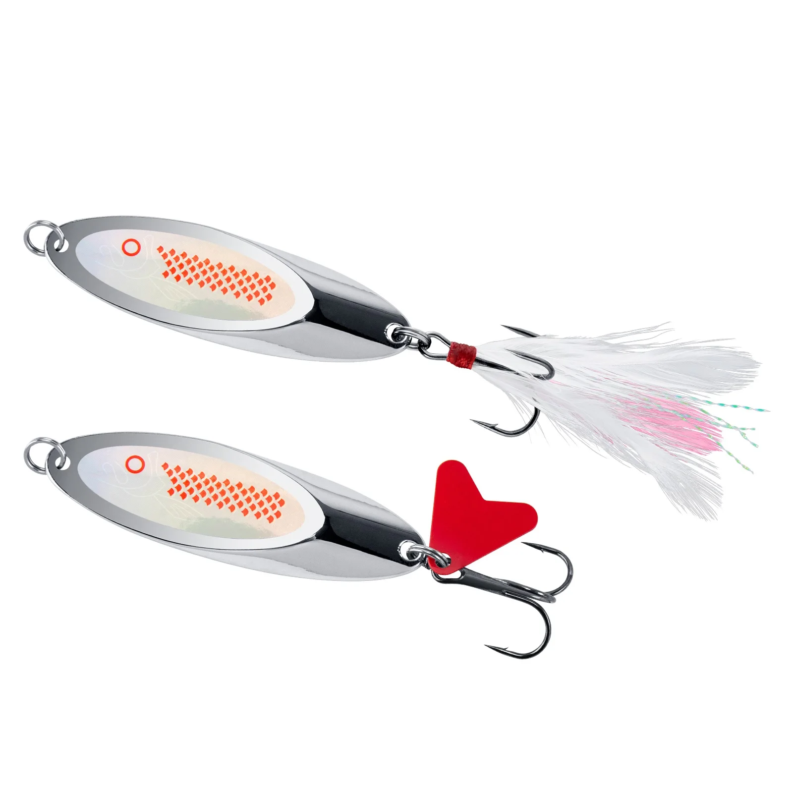 10g-42g Metal Spinner Spoon Fishing Lure Hard Bait with Flash Treble Hook Long Casting for Sea Fsihing Bass Cod Mackerel Boat