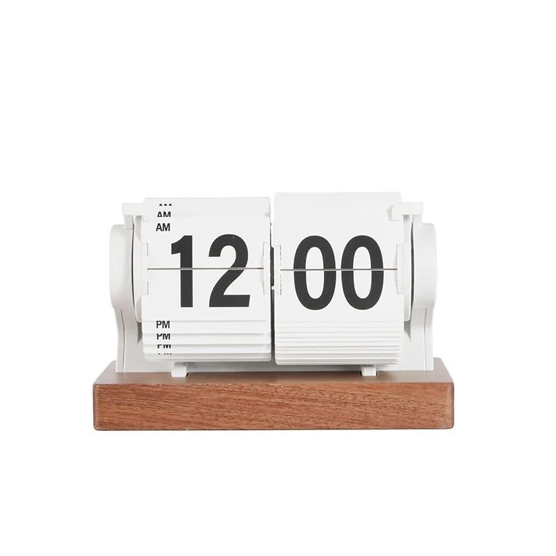 Vintage Flip Clock - Smart Mechanical Desk Calendar with Automatic