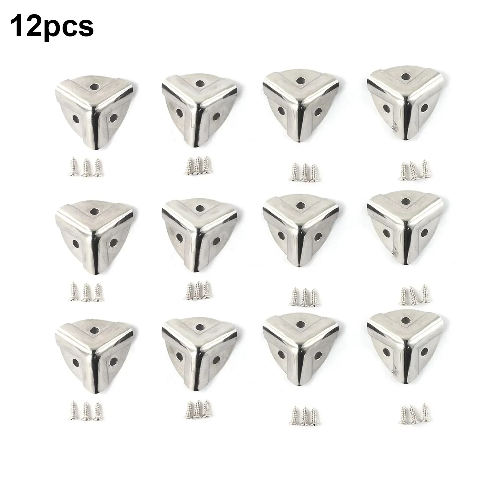 Protetor de canto para proteção de canto, 2.4*2.4*2.4cm, 4/8/12 peças, ferro para malas de madeira, acessórios de hardware