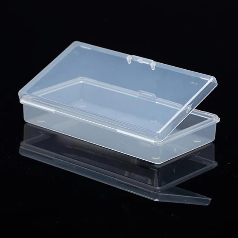 1Pc Portable Rectangular Clear Plastic Jewelry Storage Boxes Beads Crafts Case Containers 12.2*6.2*2.3CM