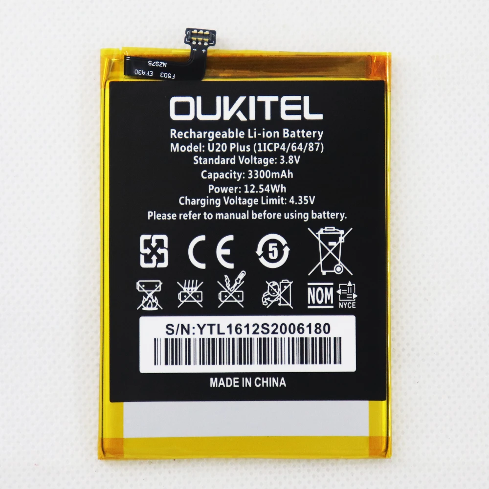 

ISUNOO Oukitel U20 Plus Battery 3300mAh Battery Backup Replacement for Oukitel U20 Plus