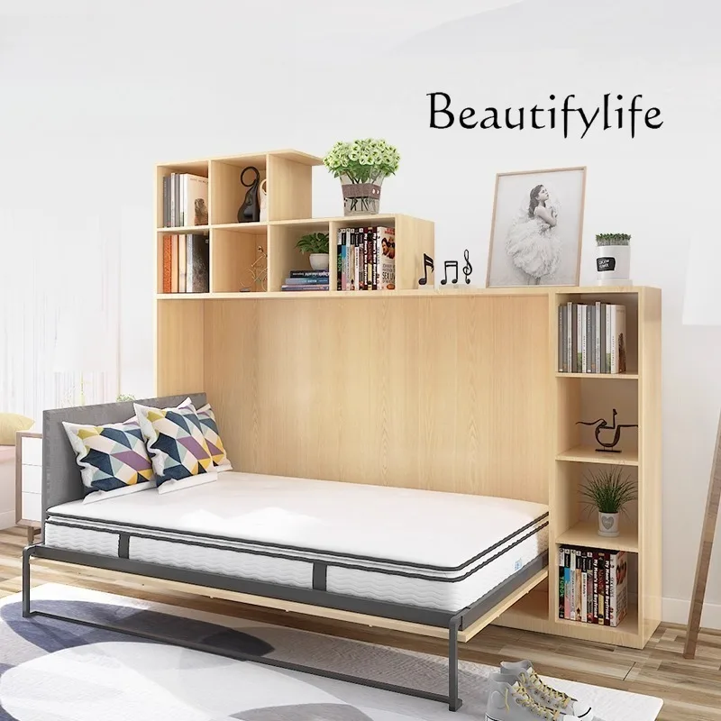 

H Fancy Queen Size Bed Storage Cabinets Aesthetic Folding Bed Multifunctional Frame Muebles Para Dormitorio Bedroom Furniture