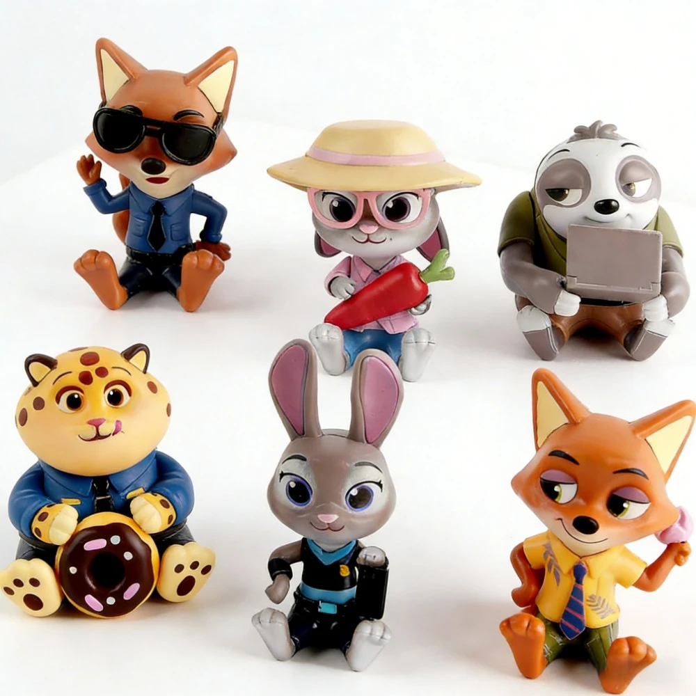 Creativity Zootopia Anime Model Ornament Judy & Nick Blind Box Trendy Handmade Cartoon Blind Box Gift Toy Christmas Gift for Kid