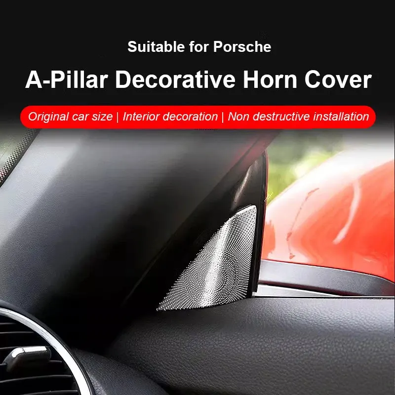 

Speaker Decoration Frame A-Pillar Triangle Cover For Porsche 718 Cayman Boxster Car Door Panel Interior Styling Accessories