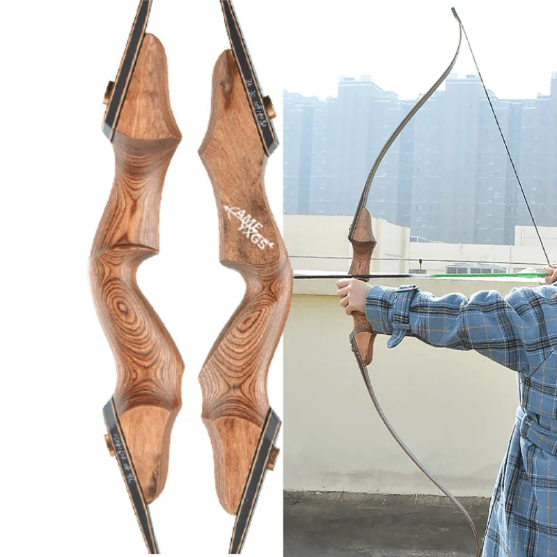 

Takedown Recurve Right Left Hand Bow 60inch with Bamboo Core Limbs Archery Hunting Target Practice 20-60lbs