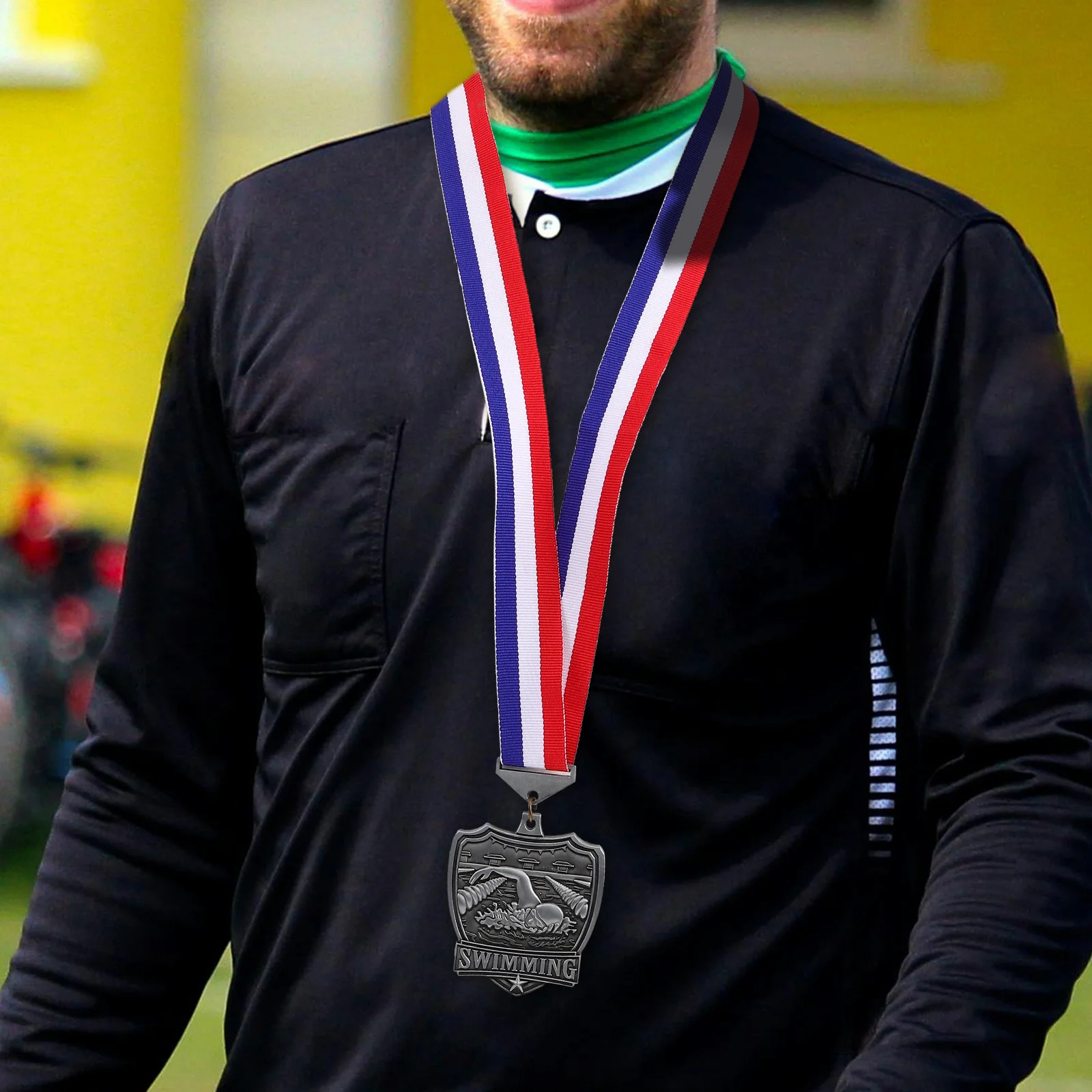 

3Pcs Zinc Alloy Swimming Medals Plated Prize for Sports Competitions Tournament Achievement Awards Swimming Medal Holder