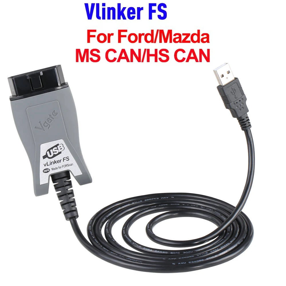 2025 Newest Vgate Vlinker FS ELM327 USB OBD2 Car Diagnostic Tool for Fo-rd FORScan OBD2 Automotive Scanner HS/MS-CAN for Maz-da