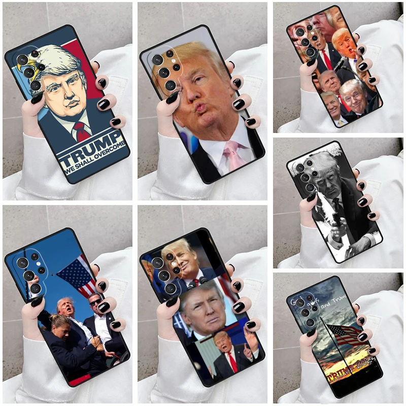 Phone Case For Samsung Galaxy S24 S23 S21fe S22 Ultra Plus Note 10 20 S8 S9 S10 Cover Republican President Donald Trump Building