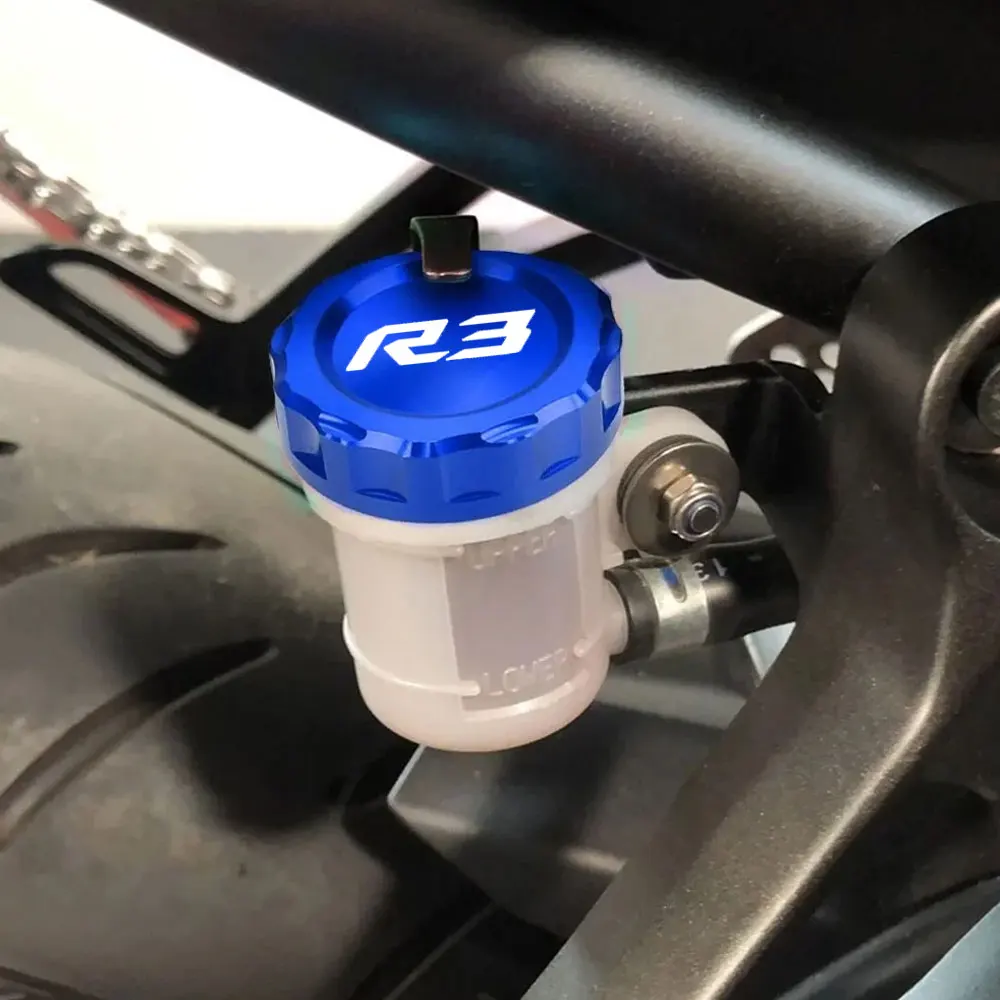 Para YAMAHA YZFR3 YZF R3 YZF-R3 2015-2024 accesorios CNC de motocicleta tapa de cubierta de depósito maestro de cilindro de líquido de frenos trasero