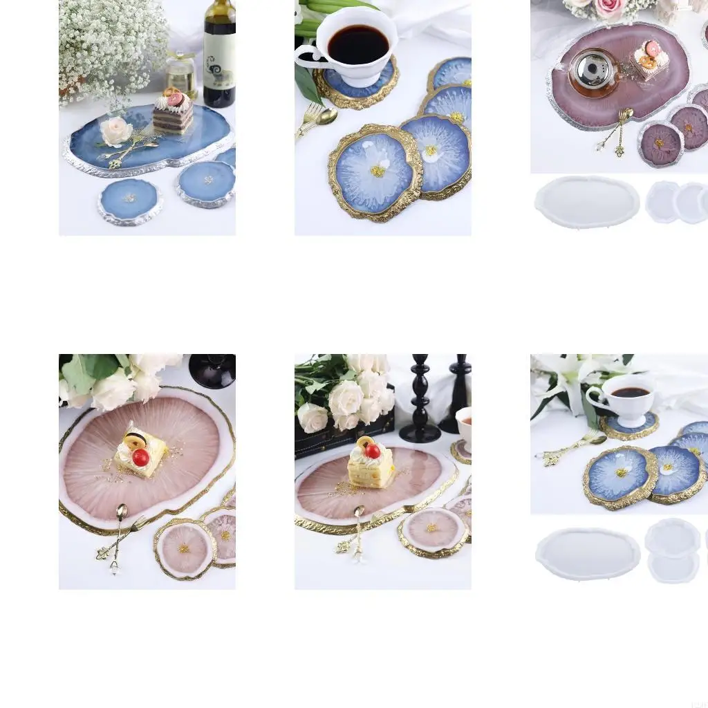 

Resin Tray Mold Silicone Molds Geode Agate Molds for Home Decor