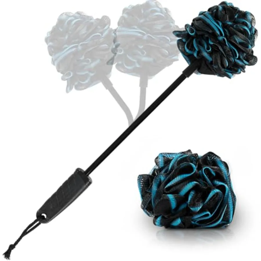 

Vive Bendable Loofah on a Stick with Long Handle - Body Exfoliator Luffa Long Handled Sponge - Back Scrubber Bath Brush Lufa fo