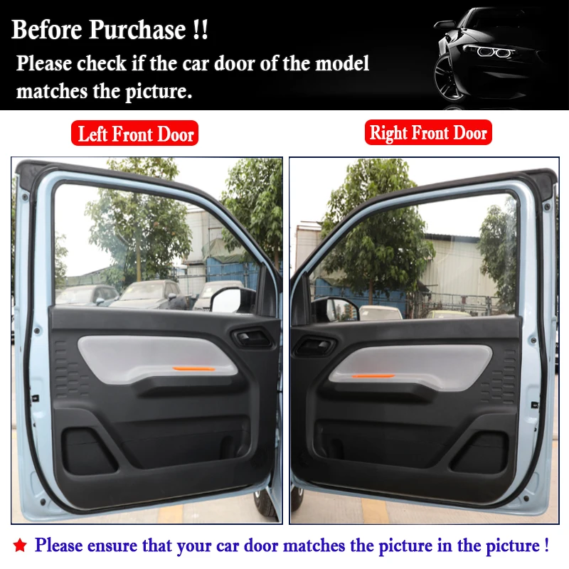 Car Inner Door Anti Kick Film Protector Anti-Scratch Cover for Wuling HongGuang Mini EV 2020 - 2022 2023 2024 Auto Accessories