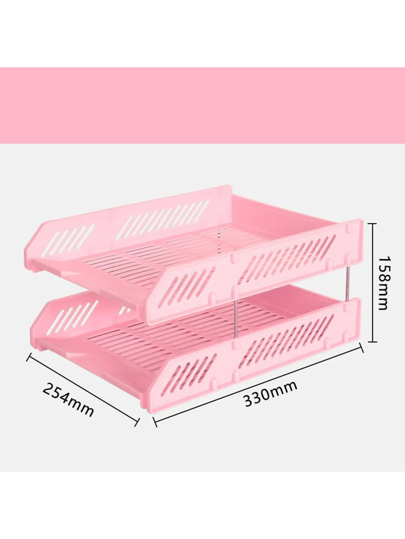 1 قطعة صينية تخزين ملفات A4 بسيطة رف ملفات بلاستيكي متين قابل للتكديس طبقتين من التخزين