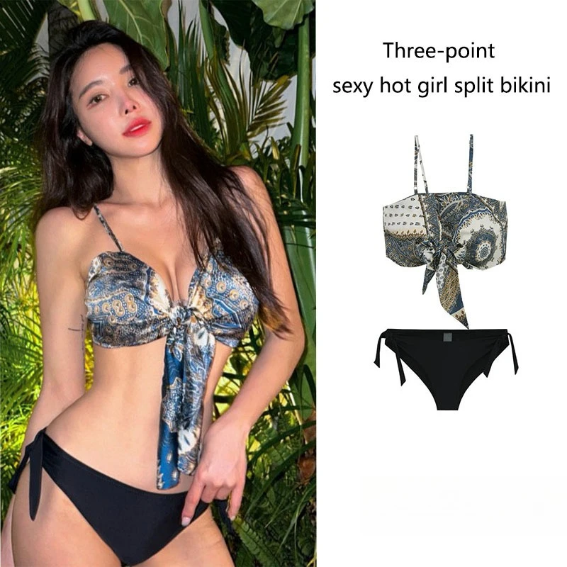 

Niche Ethnic Style Sexy Hot Spring Swimsuit Women Gather Bikini 2025 New Swimsuit Swimwear Women Bikini Set