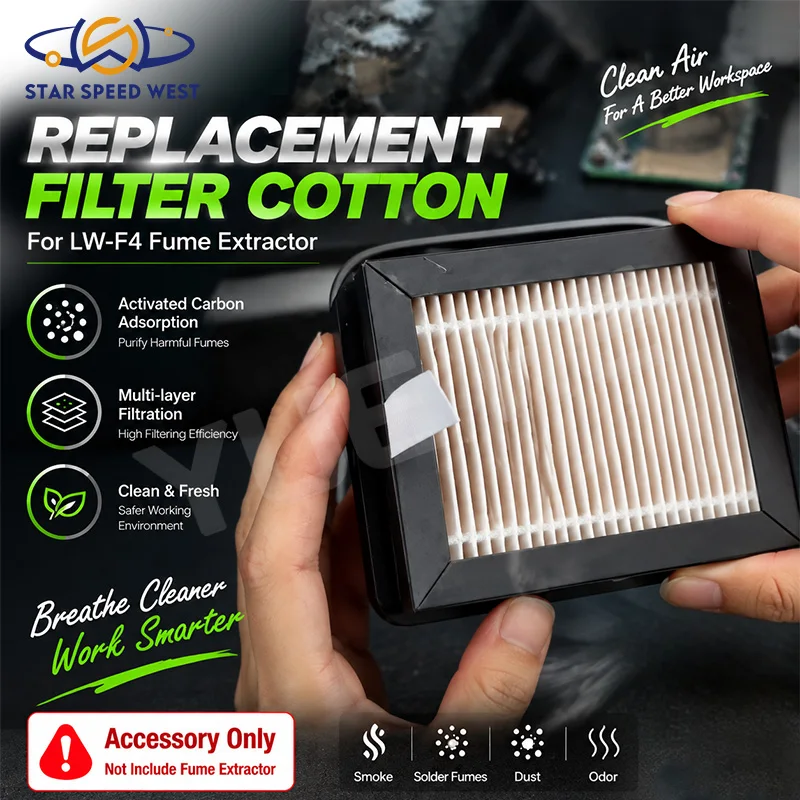 Replacement Filter for LUOWEI LW F4 Solder Fume Extractor Activated Carbon Filtration Captures Smoke Odors Purifies Air