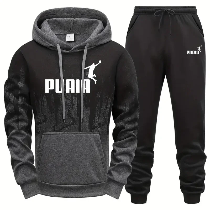 

Men's Hooded Sweatshirts Sweatpants 2pcs Set Fall&winter Daily Casual Sporty Jogger Suit Male Home Outdoor Comfort Hoodie Outfit