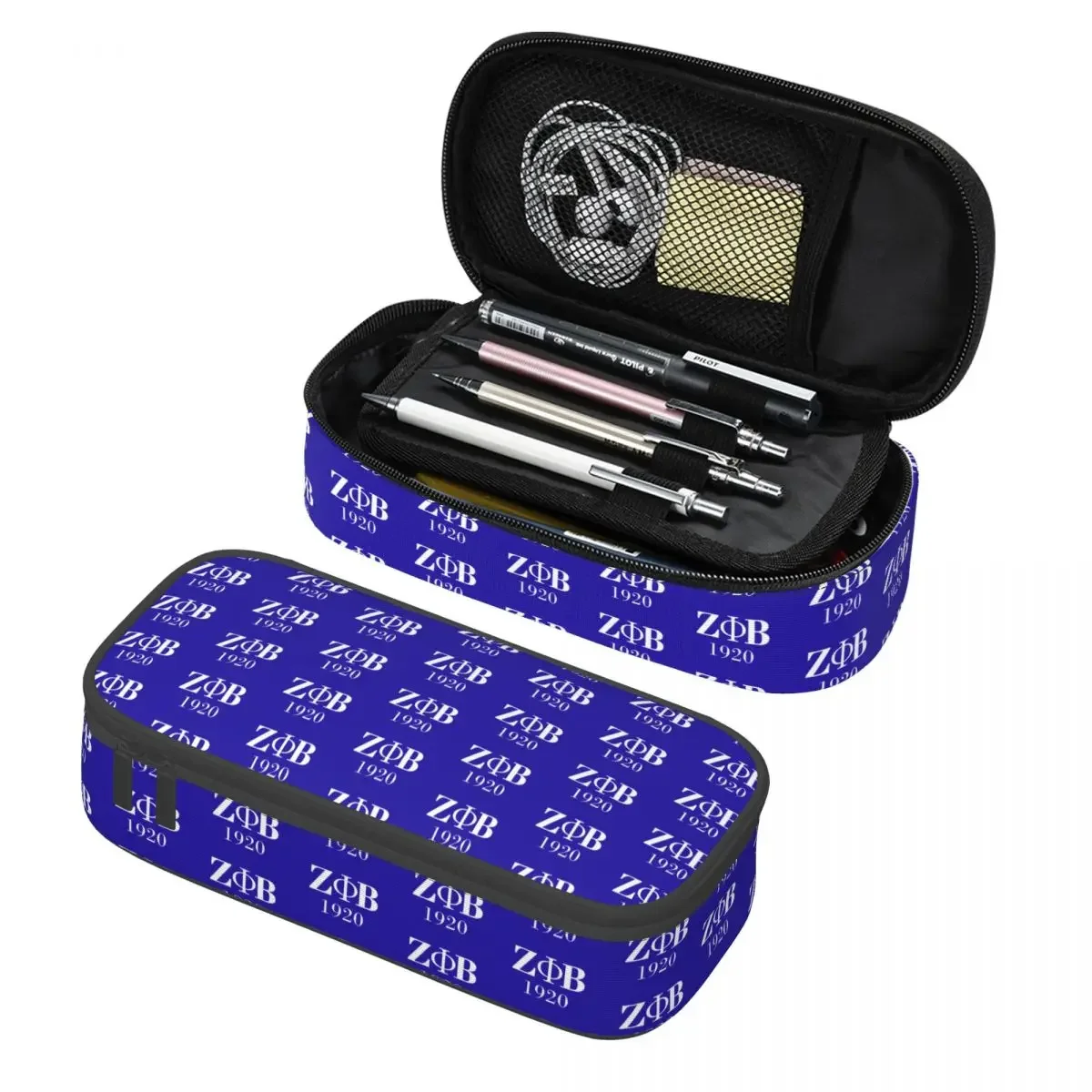 

Симпатичные пеналы с логотипом Sorority Zeta Phi Beta на заказ для мальчиков и девочек, большие пеналы с греческими буквами 1920, канцелярские принадлежности для студентов