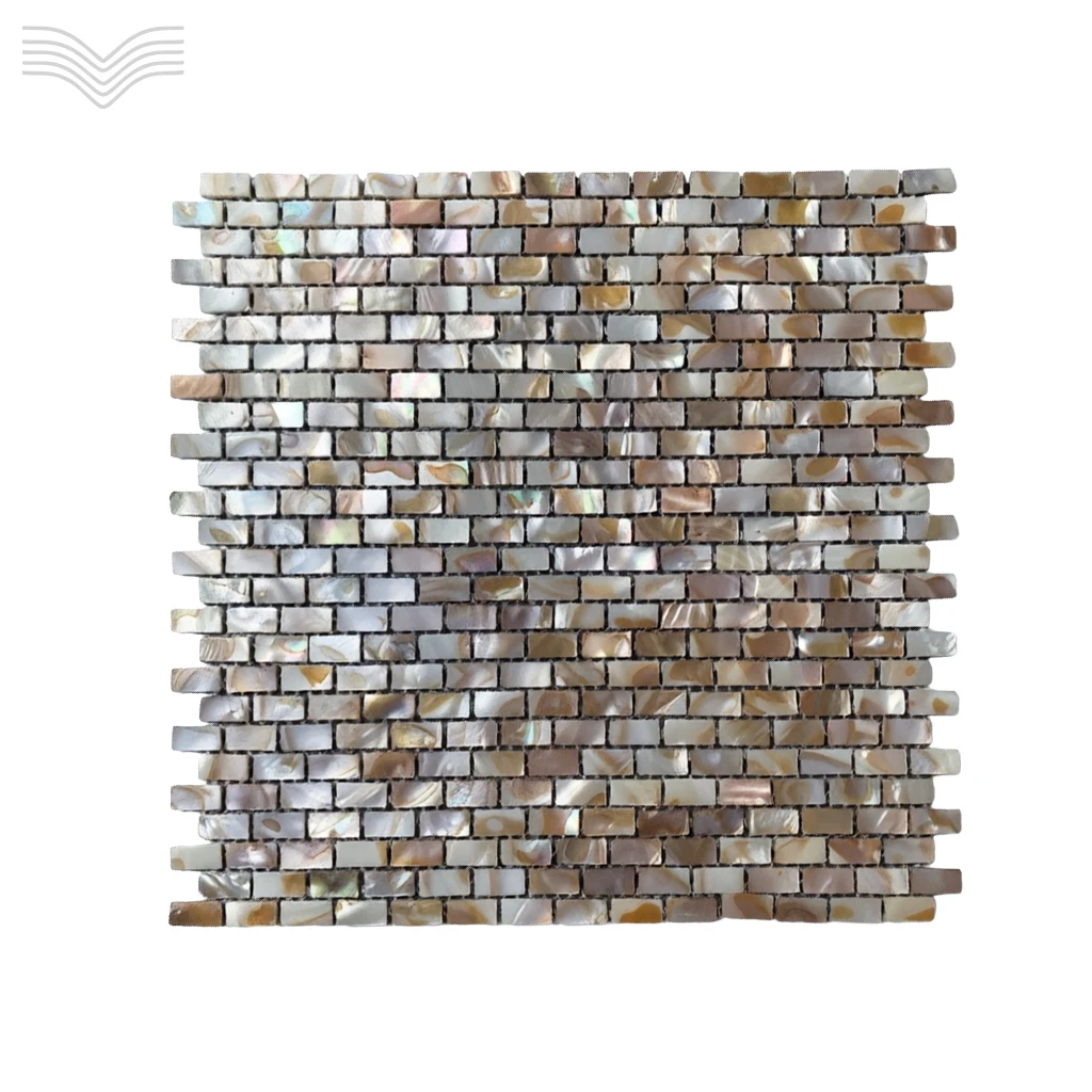 Iridescent Seashell Mosaic Stickers Natural Shell Tile For Shower Room Kitchen Counter Backdrop Floor Ornament