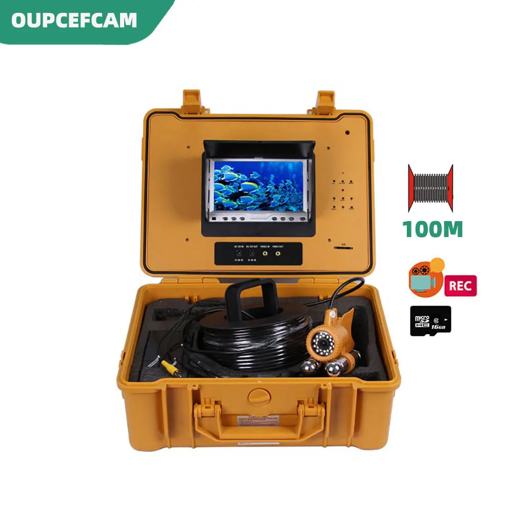 

7 Inch Monitor Underwater Fishing Camera Fish Finder High Definition Diving Camera 20m/30m/50m/100m Cable Plastic Case