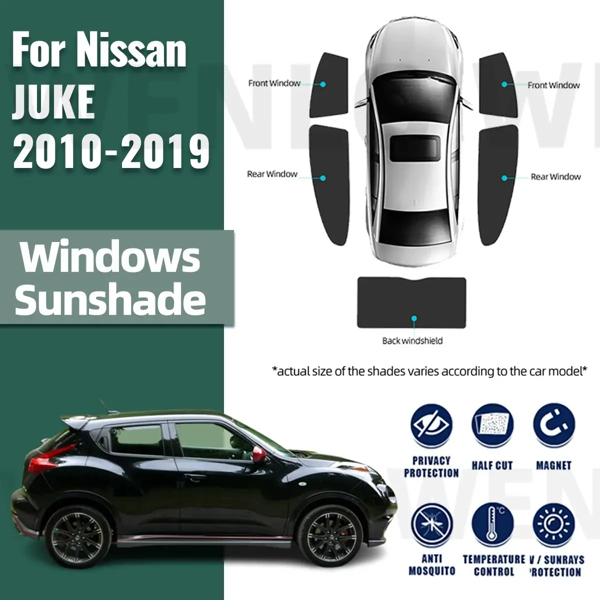 

For Nissan JUKE F15 2010-2019 Magnetic Car Sunshade Visor Front Windshield Frame Curtain Baby Rear Side Window Sun Shade Shield