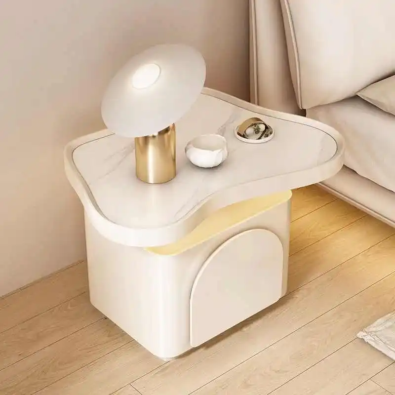 

French Kawaii Nightstand Cloud Shape Beauty Trendy Hidden Storage Nightstand Glam Cute Criado Mudo Furniture For Bedroom