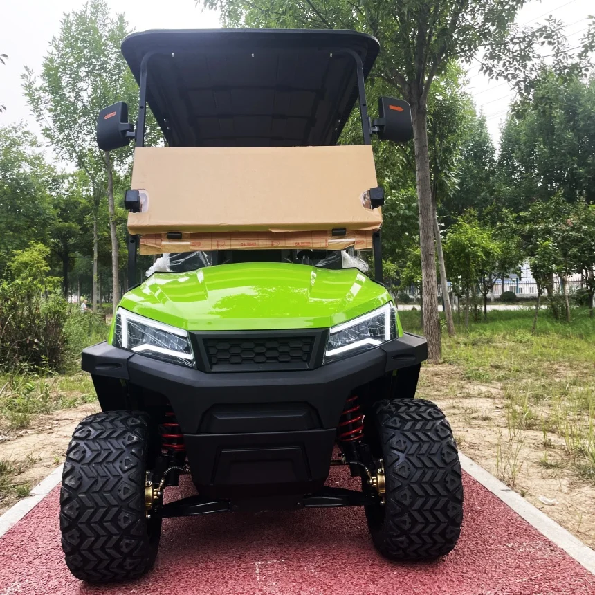 4 Wheel Electric Club Car 5000W Motor Electric Golf Cart With 60V Lithium Battery Bluetooth Speakers High NewTech Golf Cart