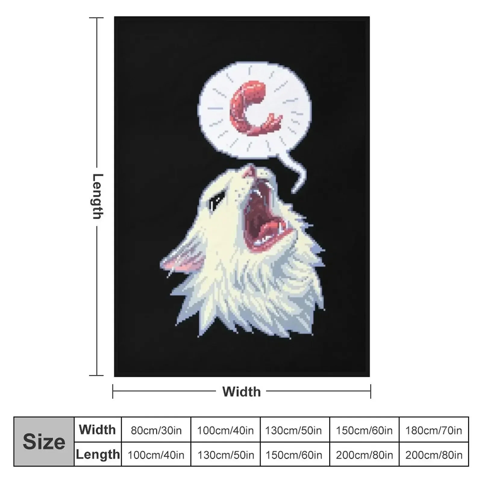8-bit Shrimpin' Thurston the cat Throw Blanket couch cozy soft plush fuzzy picnic outdoor blanket