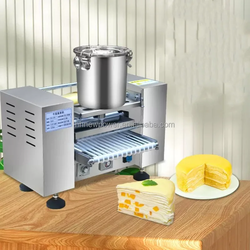 Small Tabletop Automatic Mini Mille Crepe Maker Pancake Machine Thousand Layer Cake Machine Egg Skin Crepe Making Machine Price