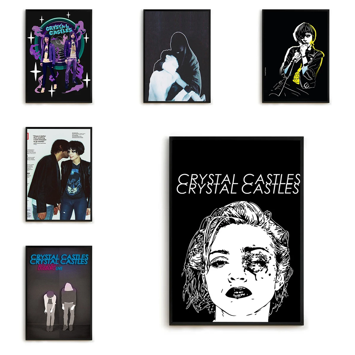 Crystal Castles Band Poster Decorative Pictures for Living Room Decoration Wall Posters Painting Art Mural Home Decor Paintings