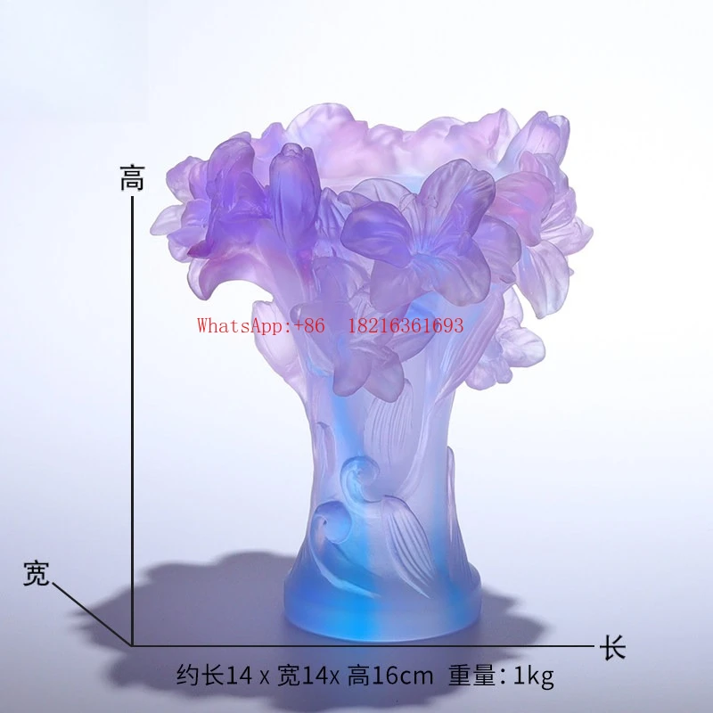 Ancient Glazed Lily Vase Ornament Modern Decoration Flower Arrangement Home Living Room Display