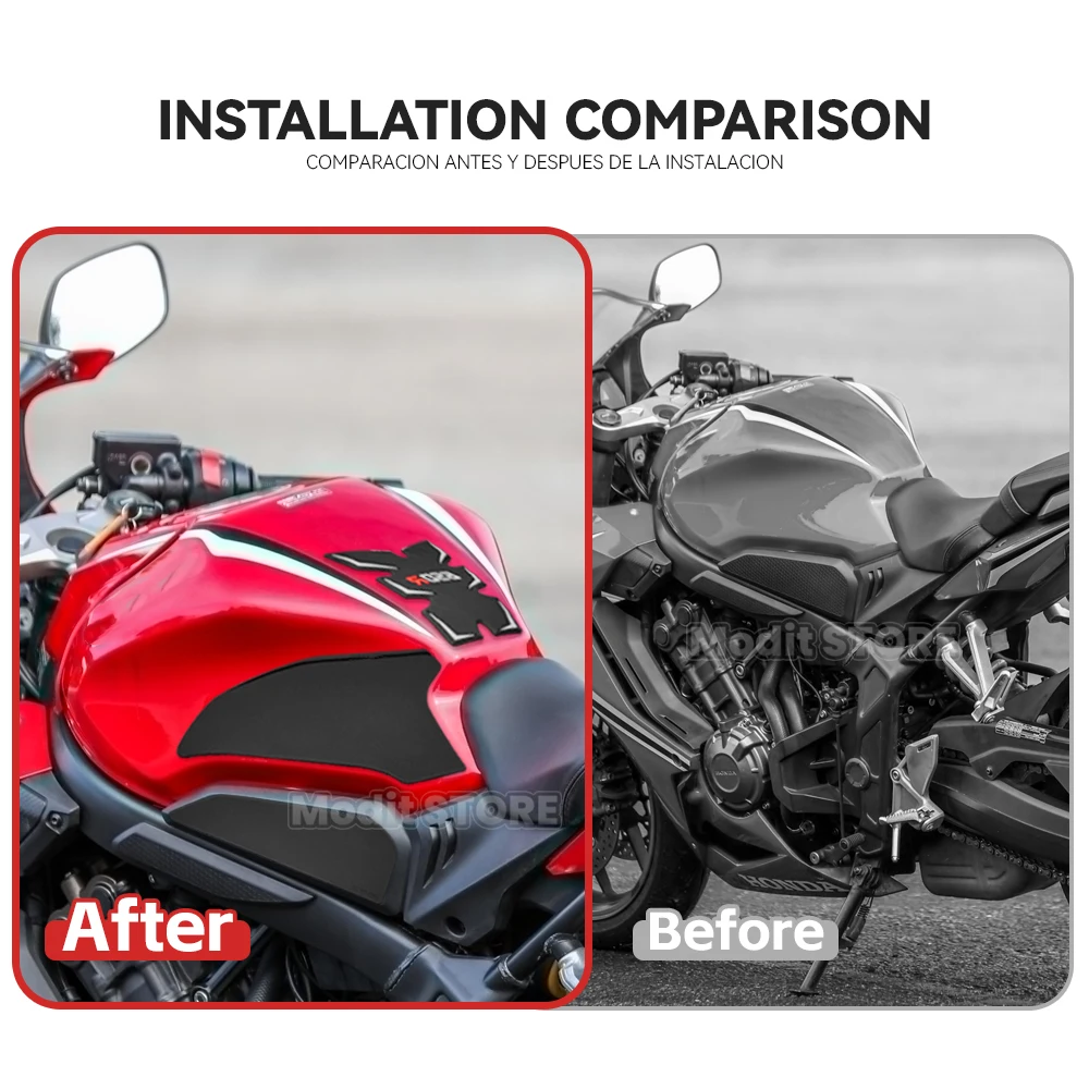 Adesivi per cuscinetti per impugnatura del serbatoio in pelle per honda CBR650R CB650R 2019-2024 adesivo protettivo Pad di trazione accessori per moto laterali