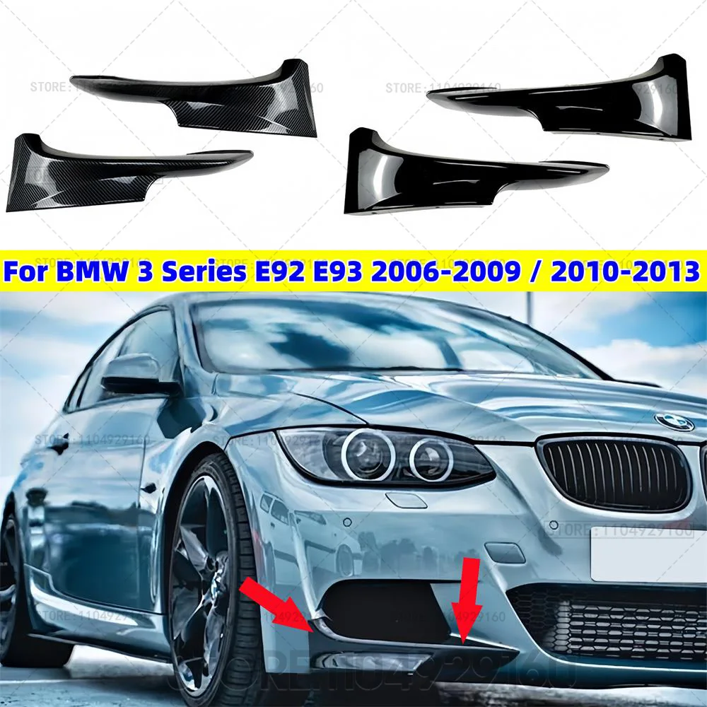 

Front Bumper Lip Body Kit For BMW 3 Series E92 E93 M3 M-Tech 2006-2009 / 2010-2013 Fog Lamp Cover Trim Front Canards Splitter