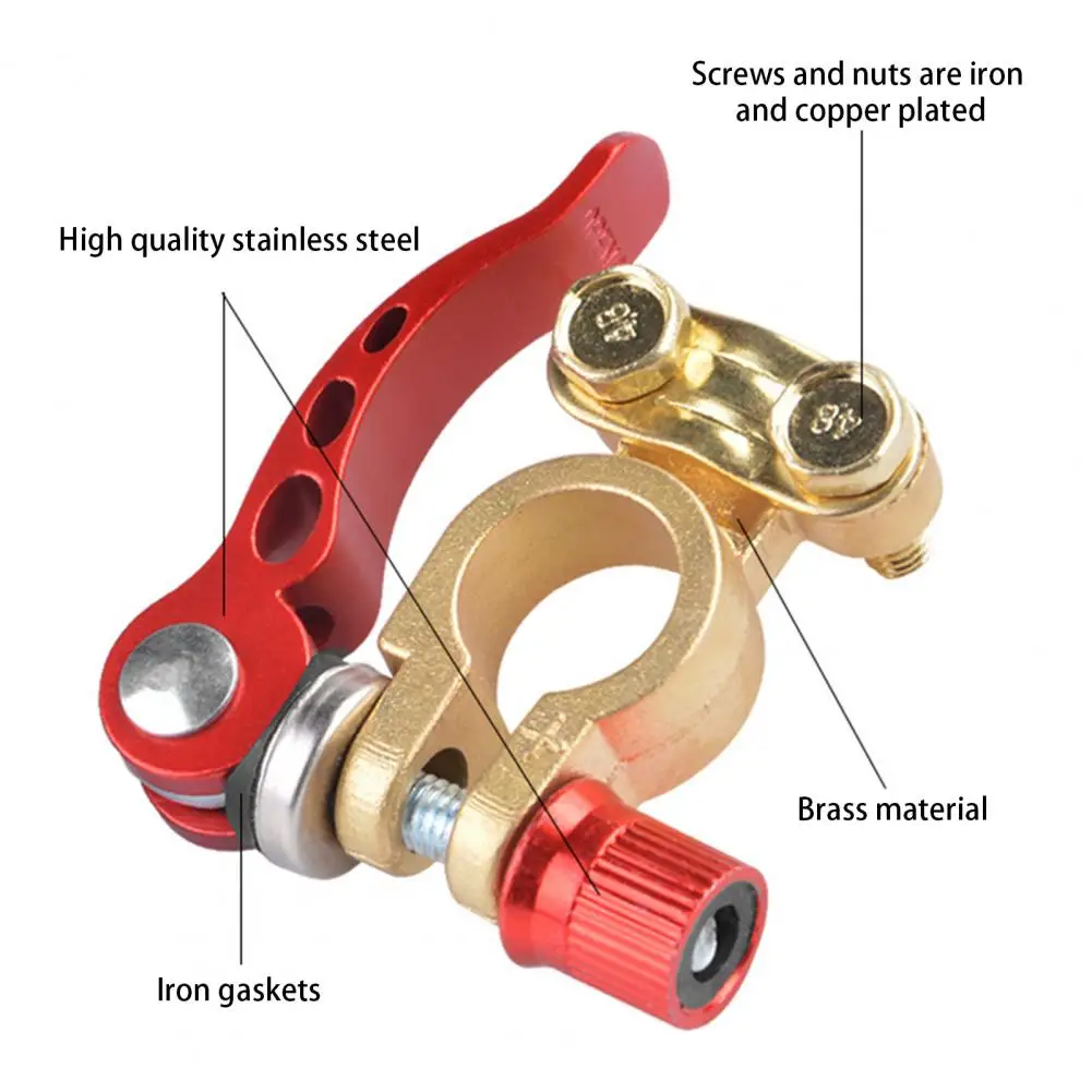 Car Battery Terminal Clip 2Pcs Helpful Good Toughness Long Service Life Car Truck Battery Terminal Pile Head Car Accessories