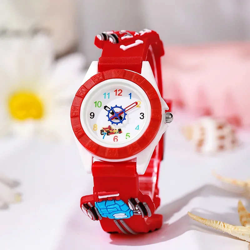 Kinderuhren Quarz Cartoon Armbanduhren Silikon Kinderuhr Racing Boy Watch Kinderuhren Uhr für Kinder Jungen