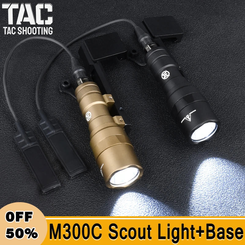 

WADSN Surefir M300 LED Scout Light With 45° Offset Mounts Base Airsoft Hunting Weapon Lamp Accessories For 20MM Picatinny Rail